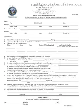 South Dakota A 94 A Form