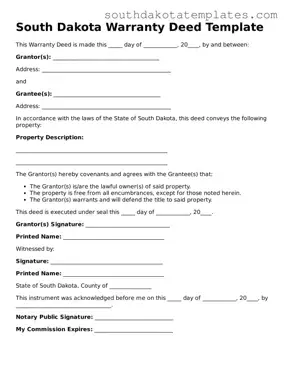 Free South Dakota Deed Document